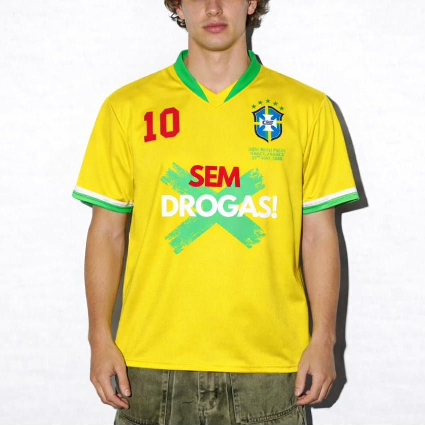 1988 'No Drug' Brazil Soccer Jersey