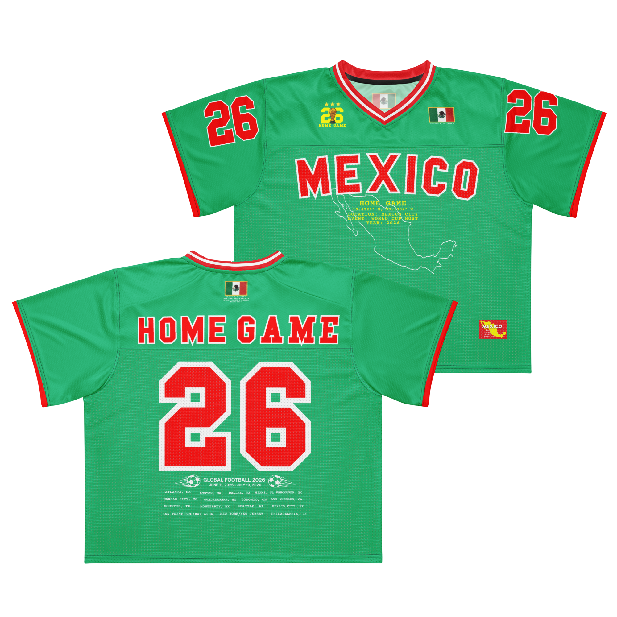 Mexico 2026 World Cup American Football Jersey