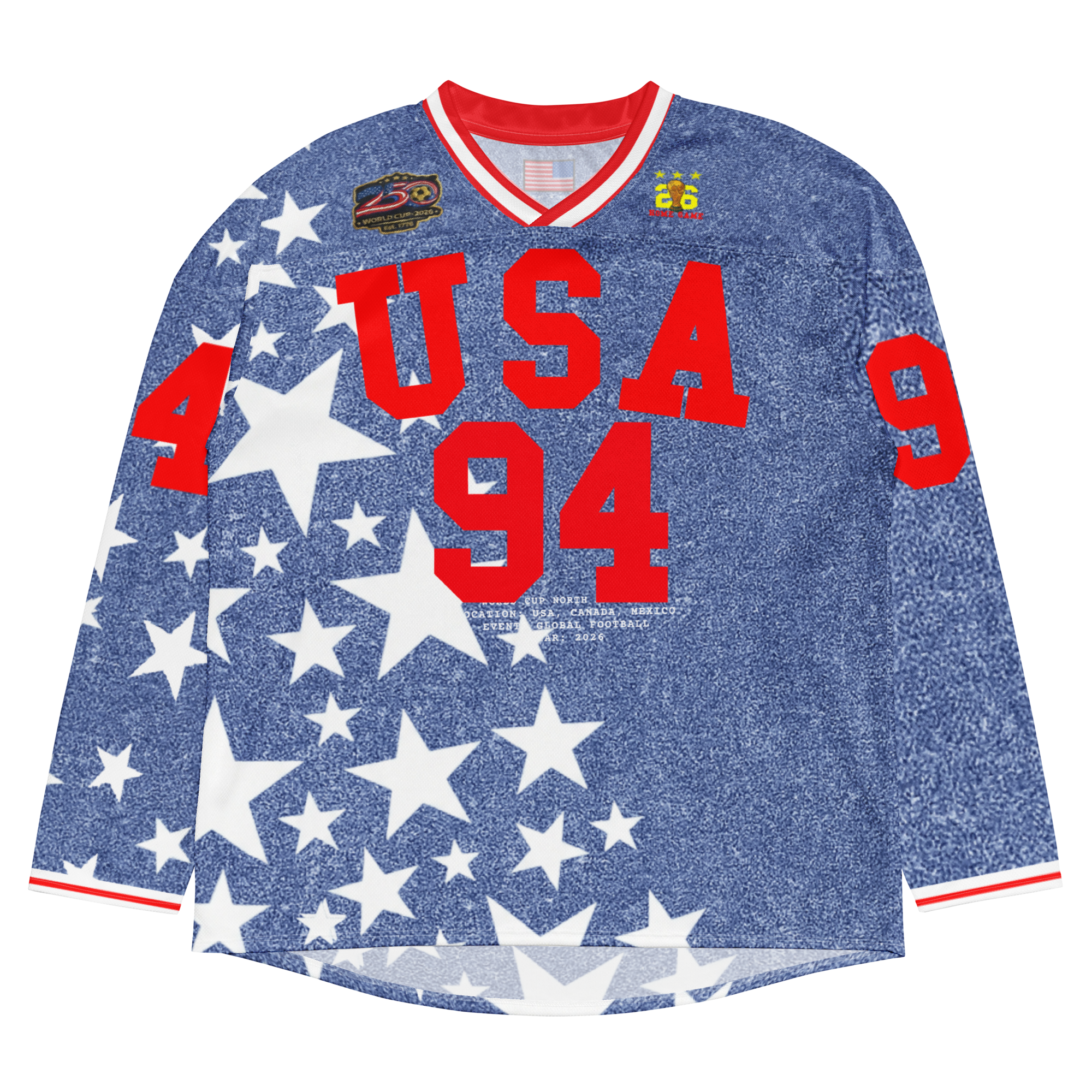 1994 'Denim Stars' USA World Cup Long Sleeve Jersey