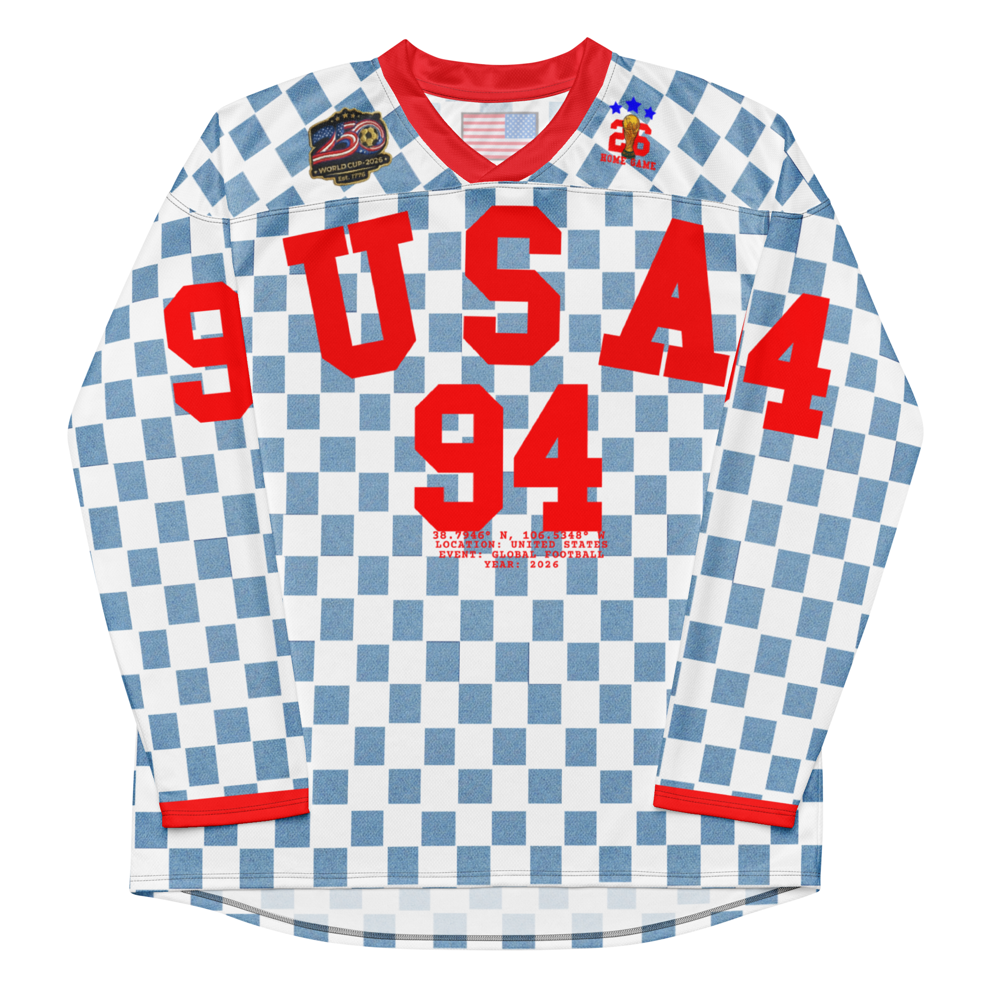 USA 94 World Cup Inspired Retro Long Sleeve Jersey