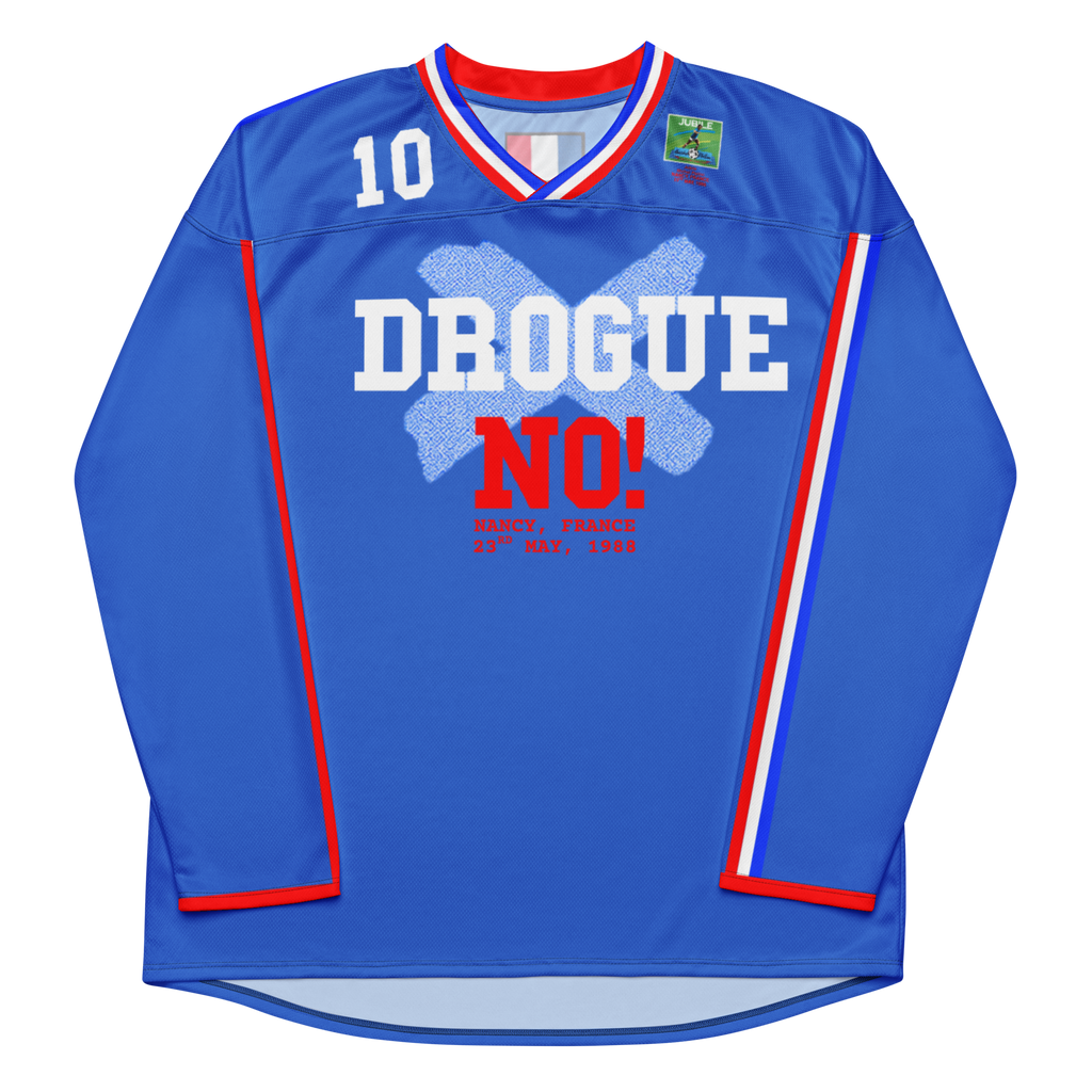 France 'No Drug' 1988 Long Sleeve Jersey