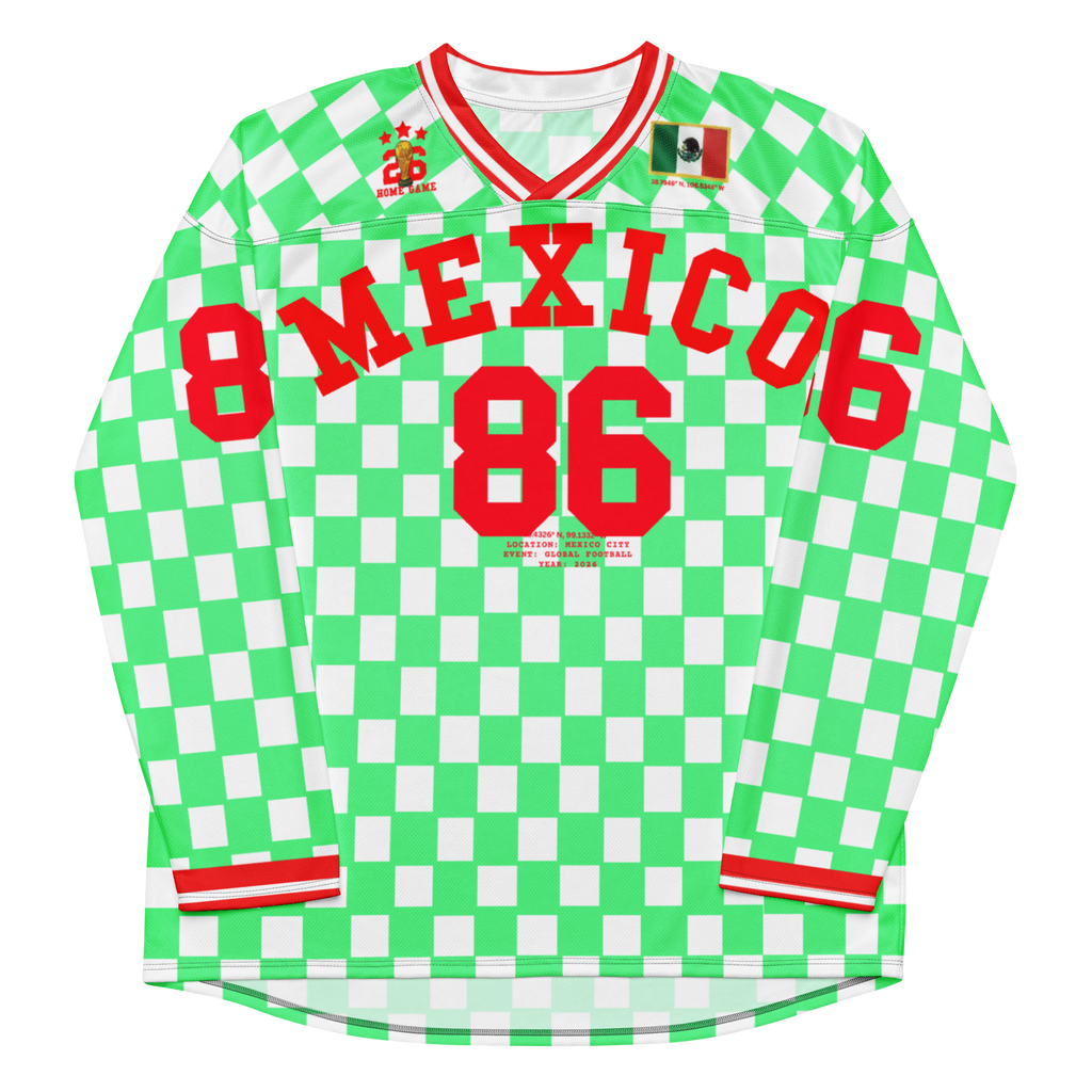 Mexico 1986 Inspired Long Sleeve Soccer Jersey