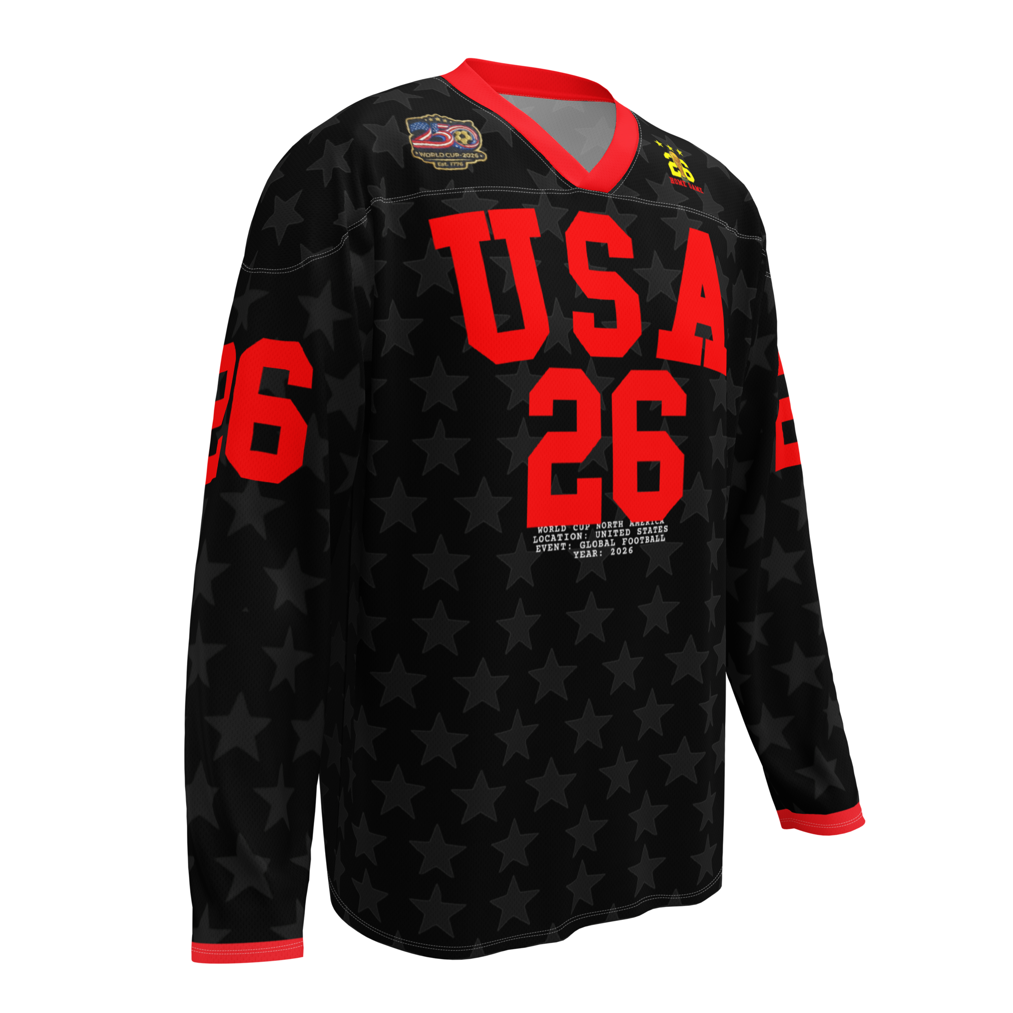 2026 World Cup USA 'Black Stars' Long Sleeve Jersey