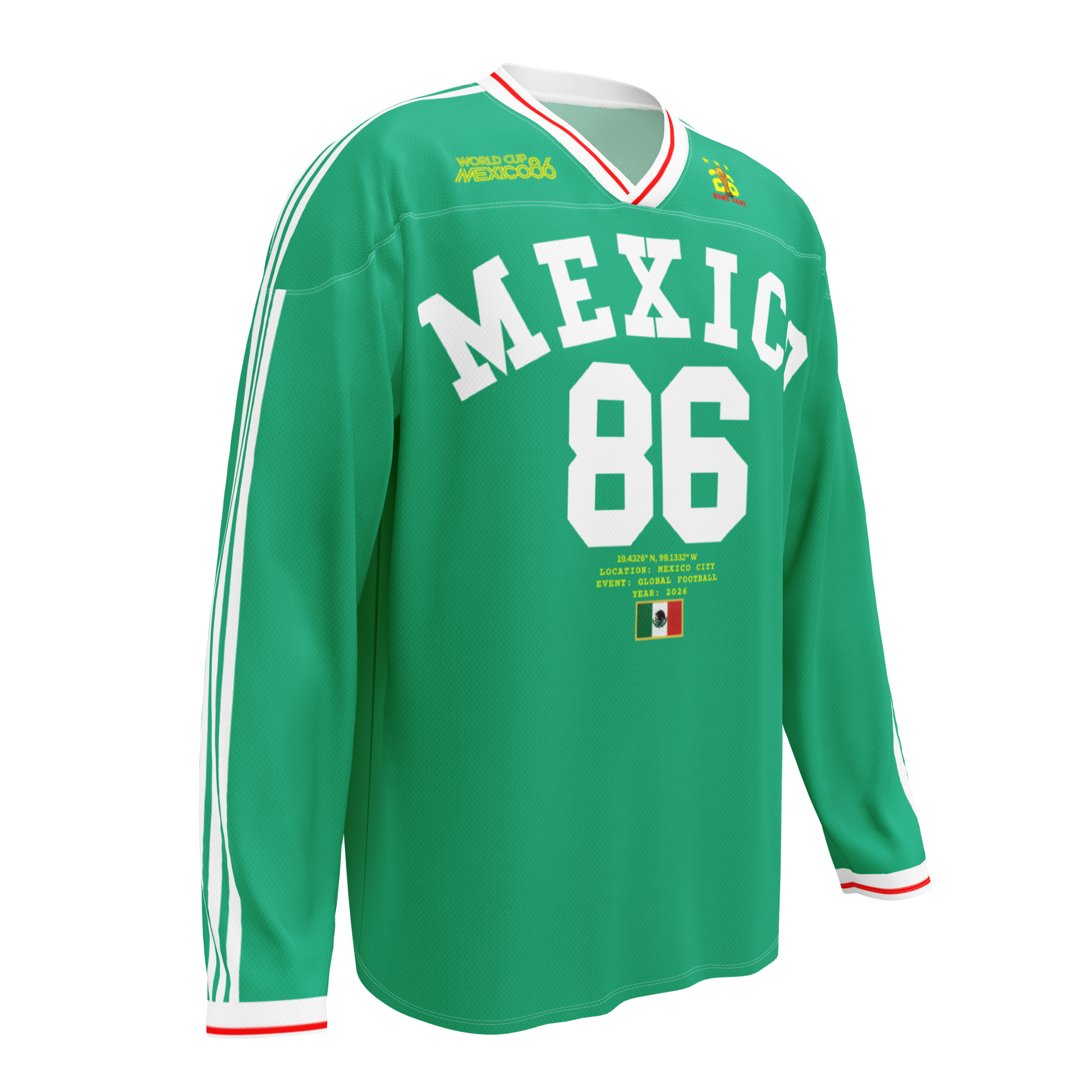 Mexico 1986 World Cup Retro Long Sleeve Jersey