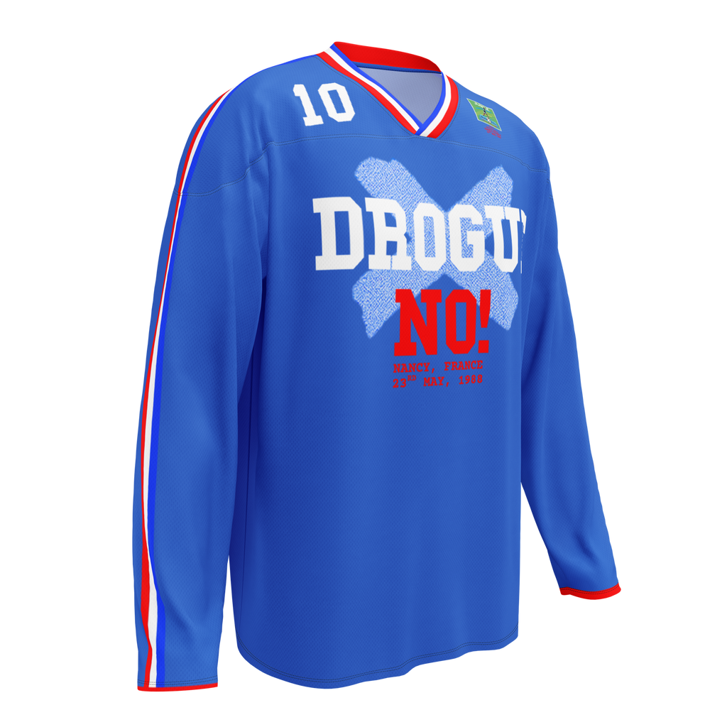 France 'No Drug' 1988 Long Sleeve Jersey