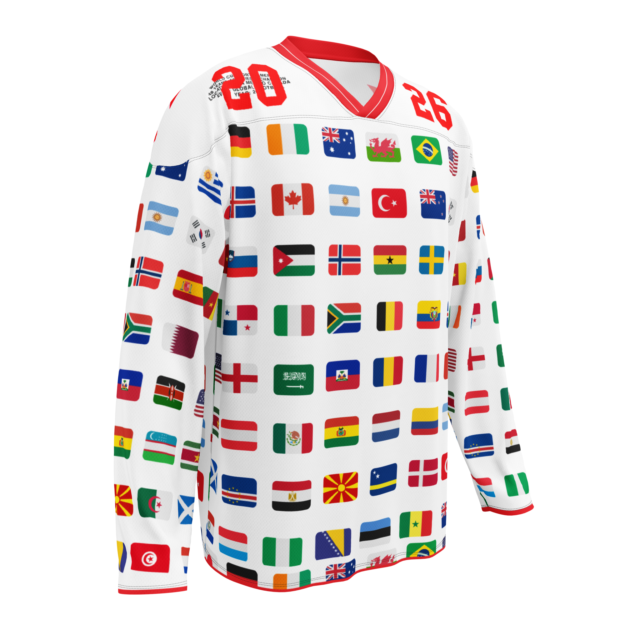 Global Flags 2026 Long Sleeve Soccer Jersey