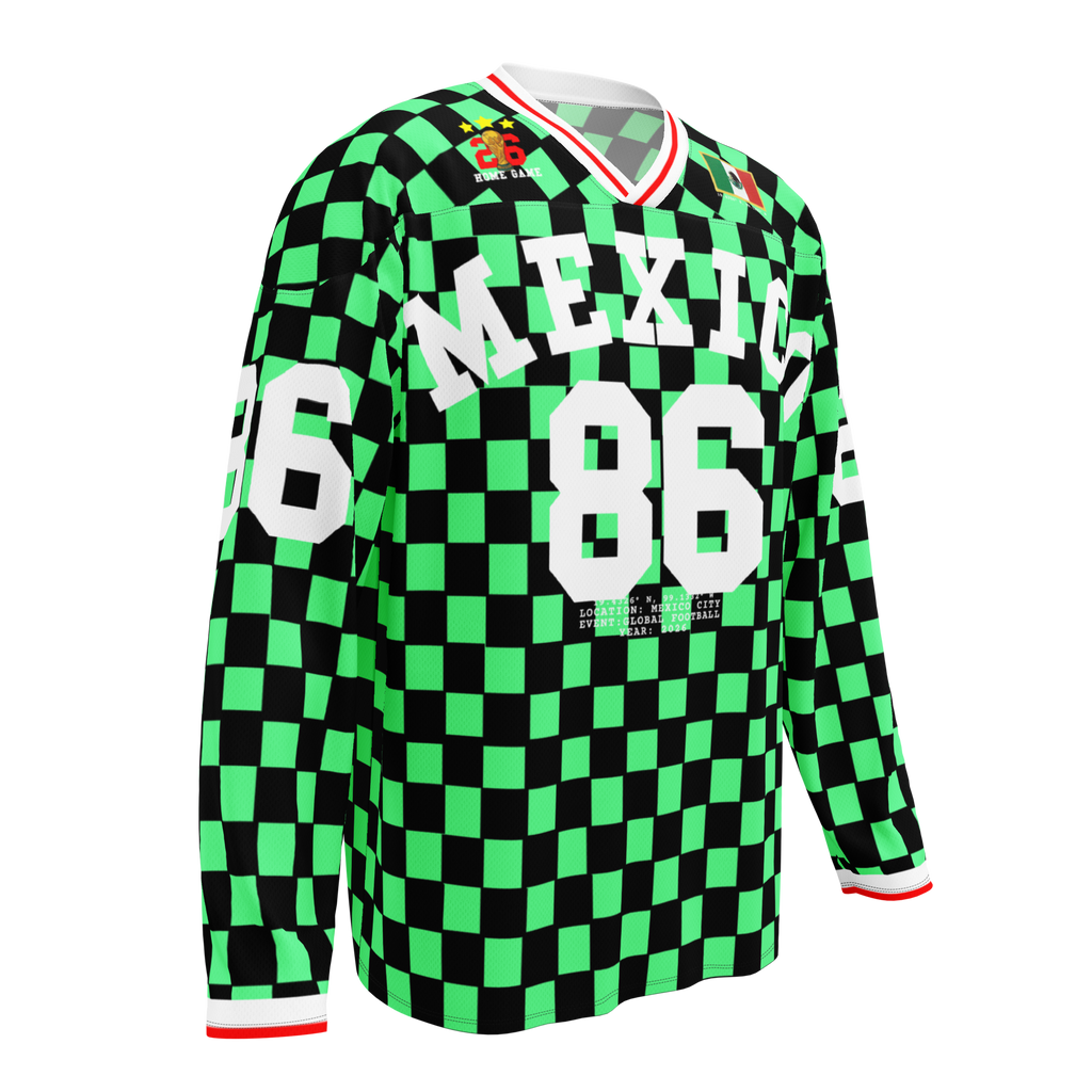 Mexico 1986 Inspired Long Sleeve Soccer Jersey