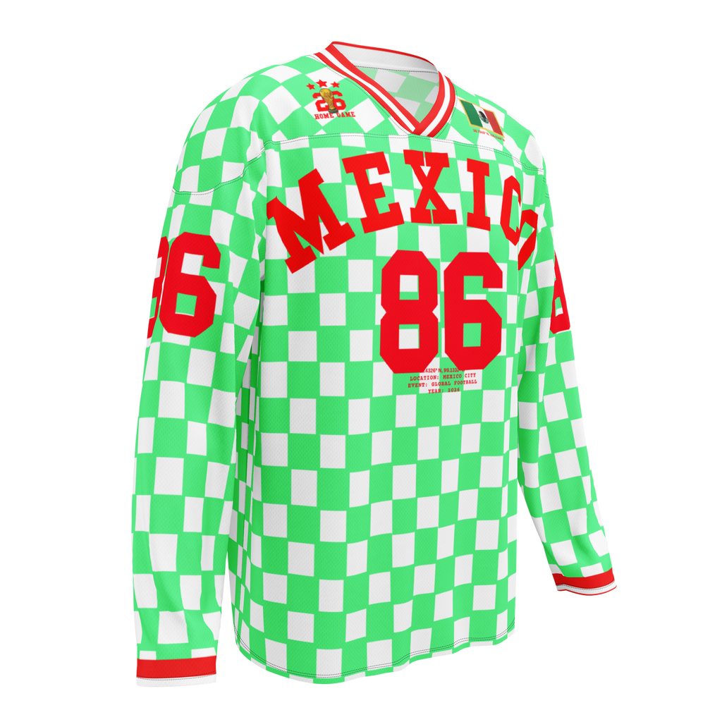 Mexico 1986 Inspired Long Sleeve Soccer Jersey