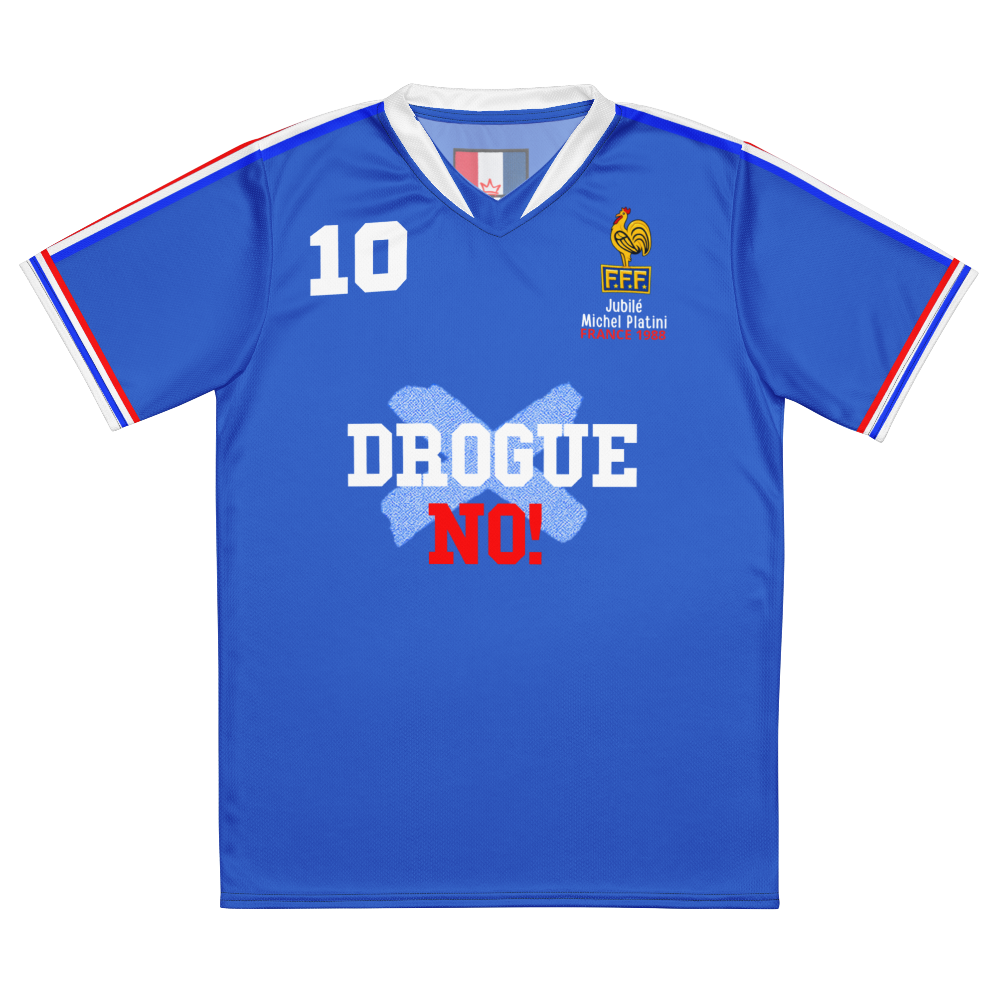 France 1988 'No Drug' Soccer Jersey