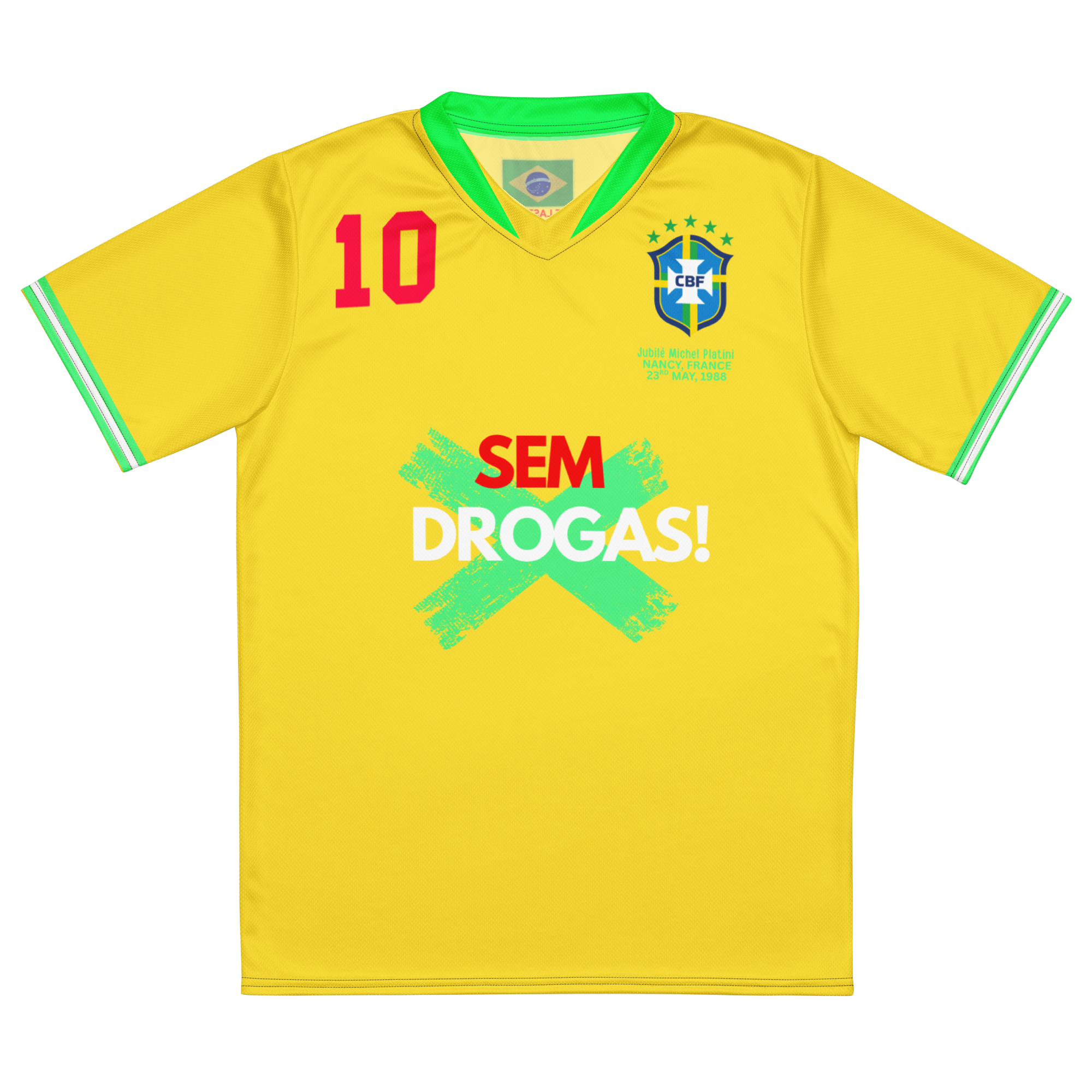 1988 'No Drug' Brazil Soccer Jersey