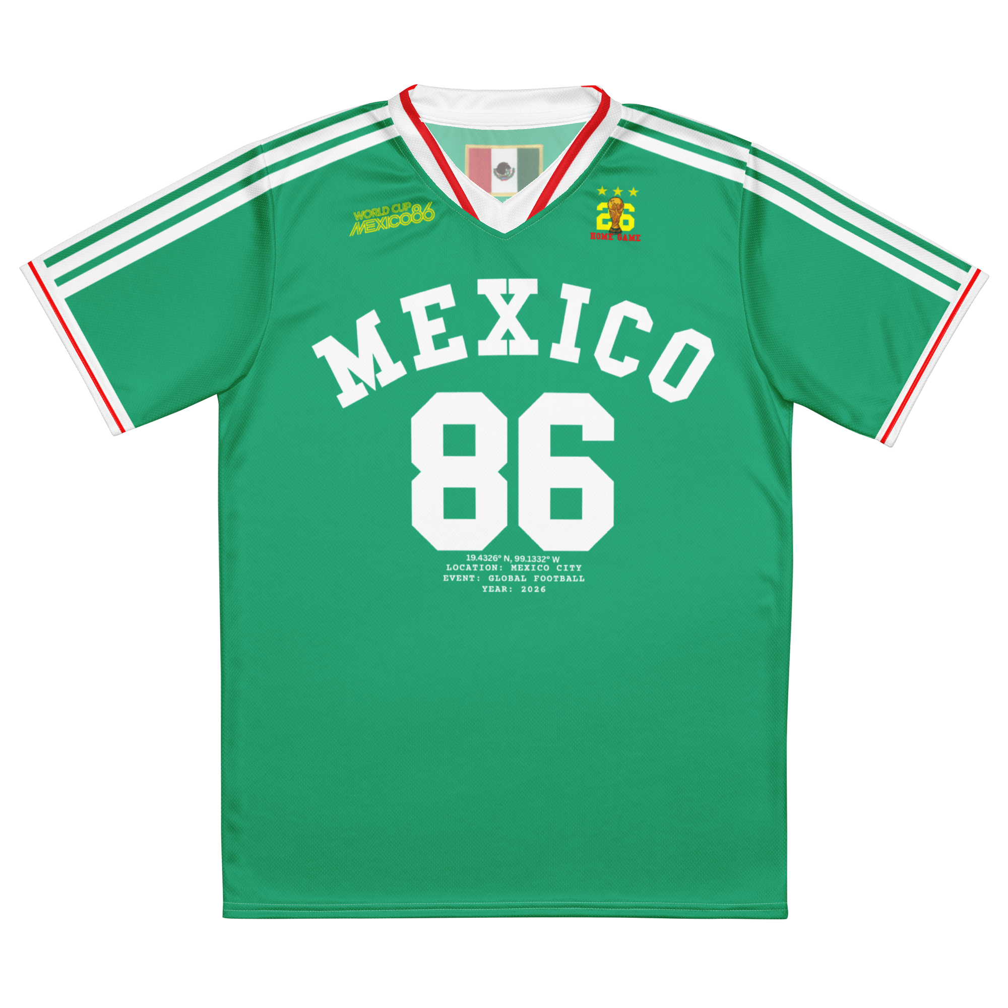 Mexico Vintage 1986 World Cup Inspired Soccer Jersey