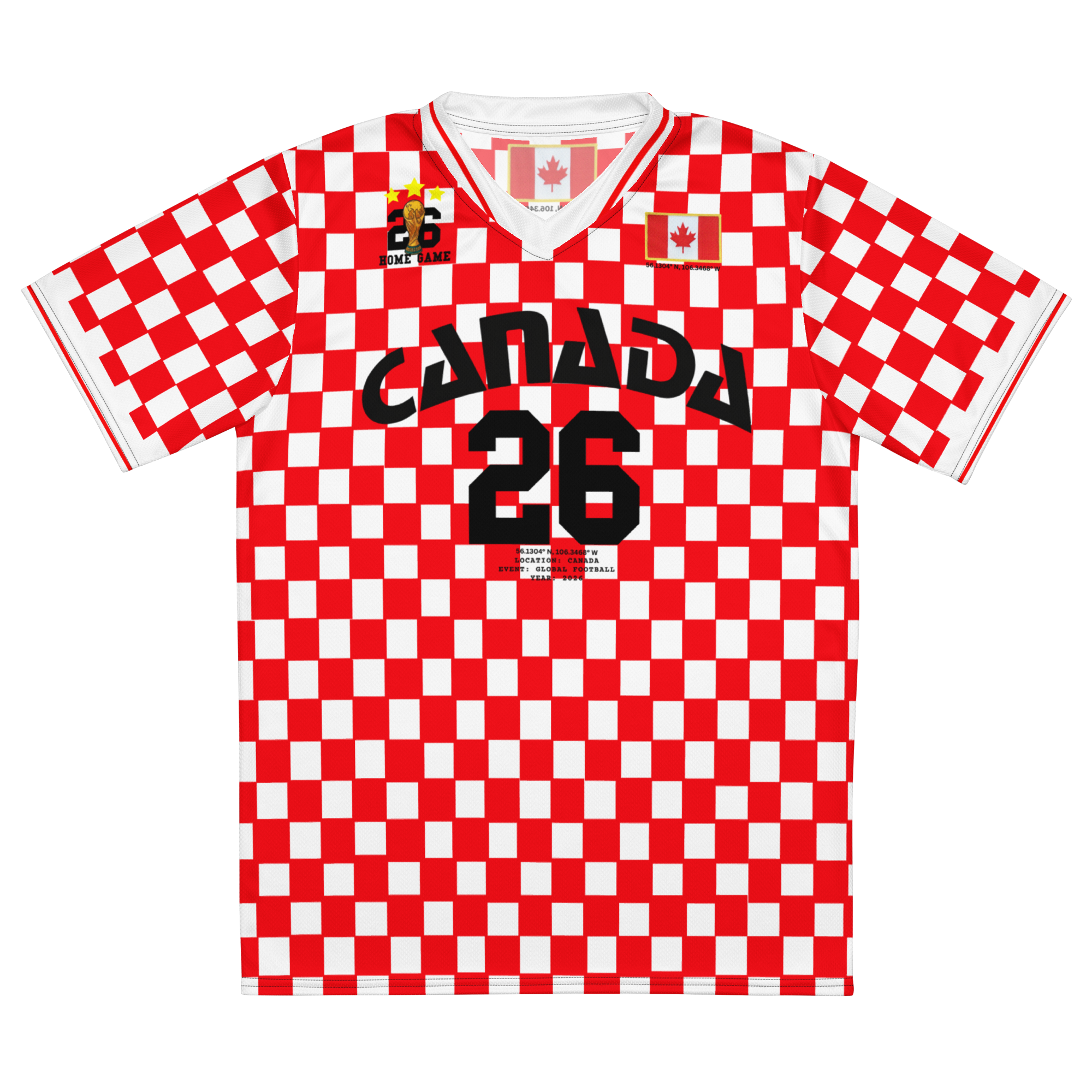 Canada 2026 World Cup Vintage Checker Soccer Jersey