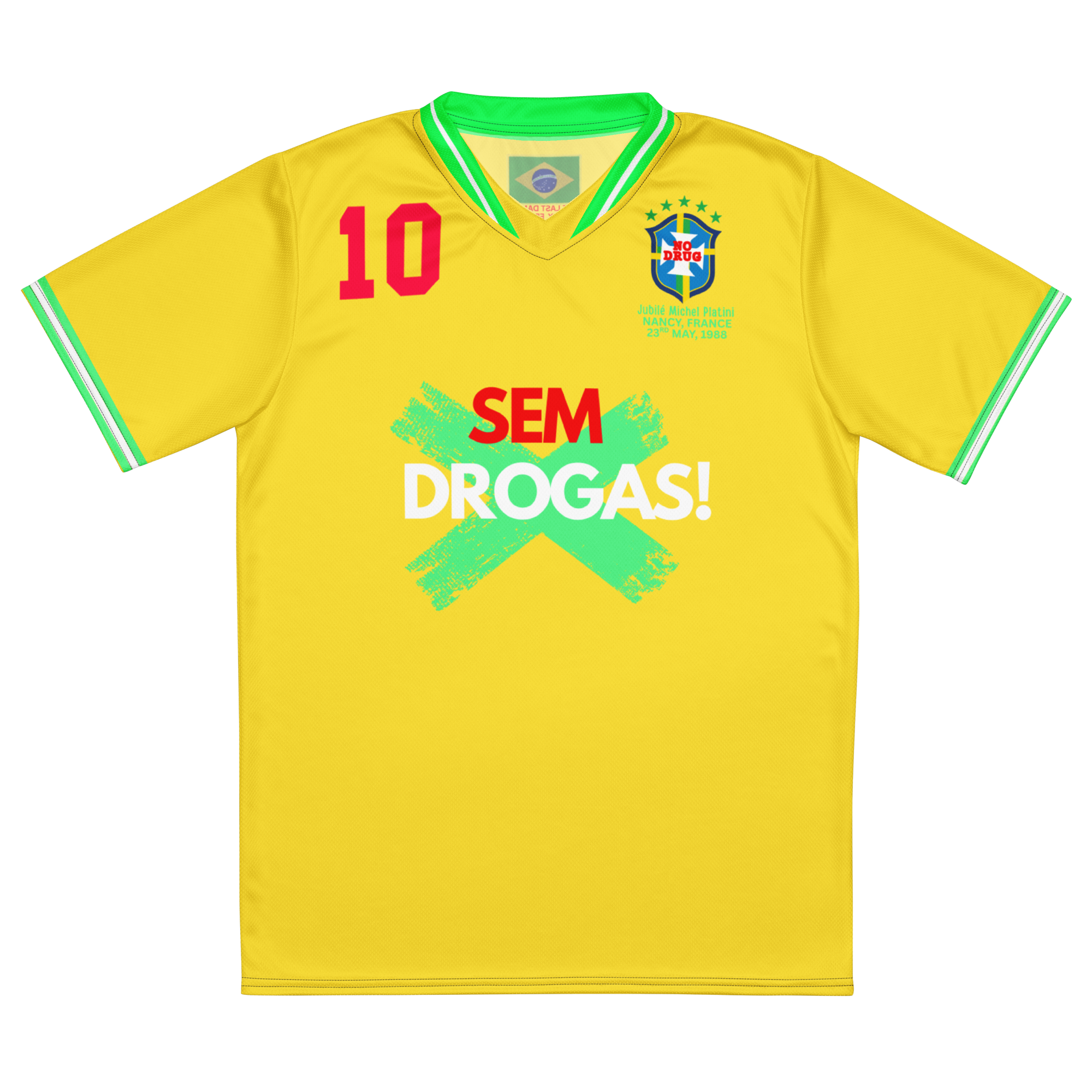 1988 'No Drug' Brazil Soccer Jersey