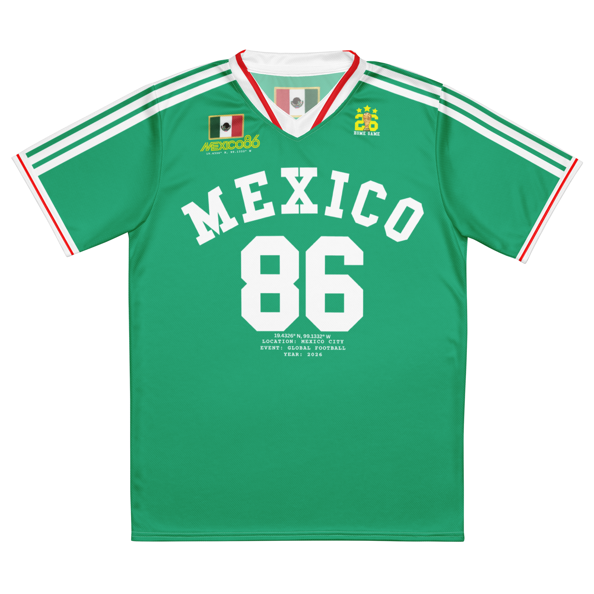 Mexico Vintage 1986 Inspired Soccer Jersey