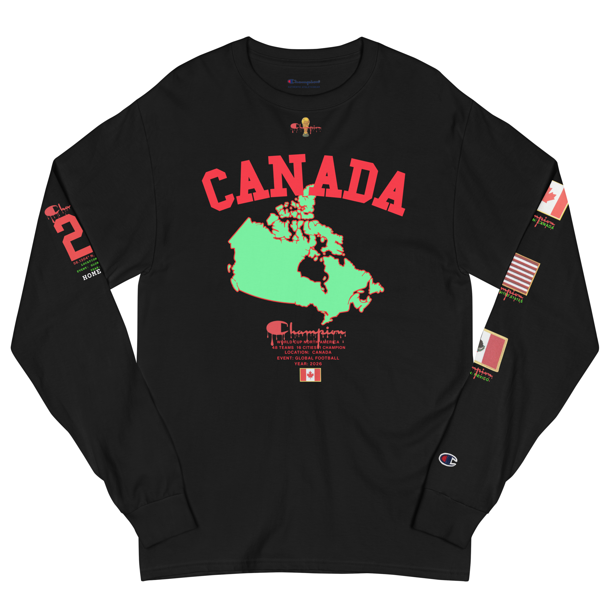 2026 Canada World Cup Flag Champion Long Sleeve