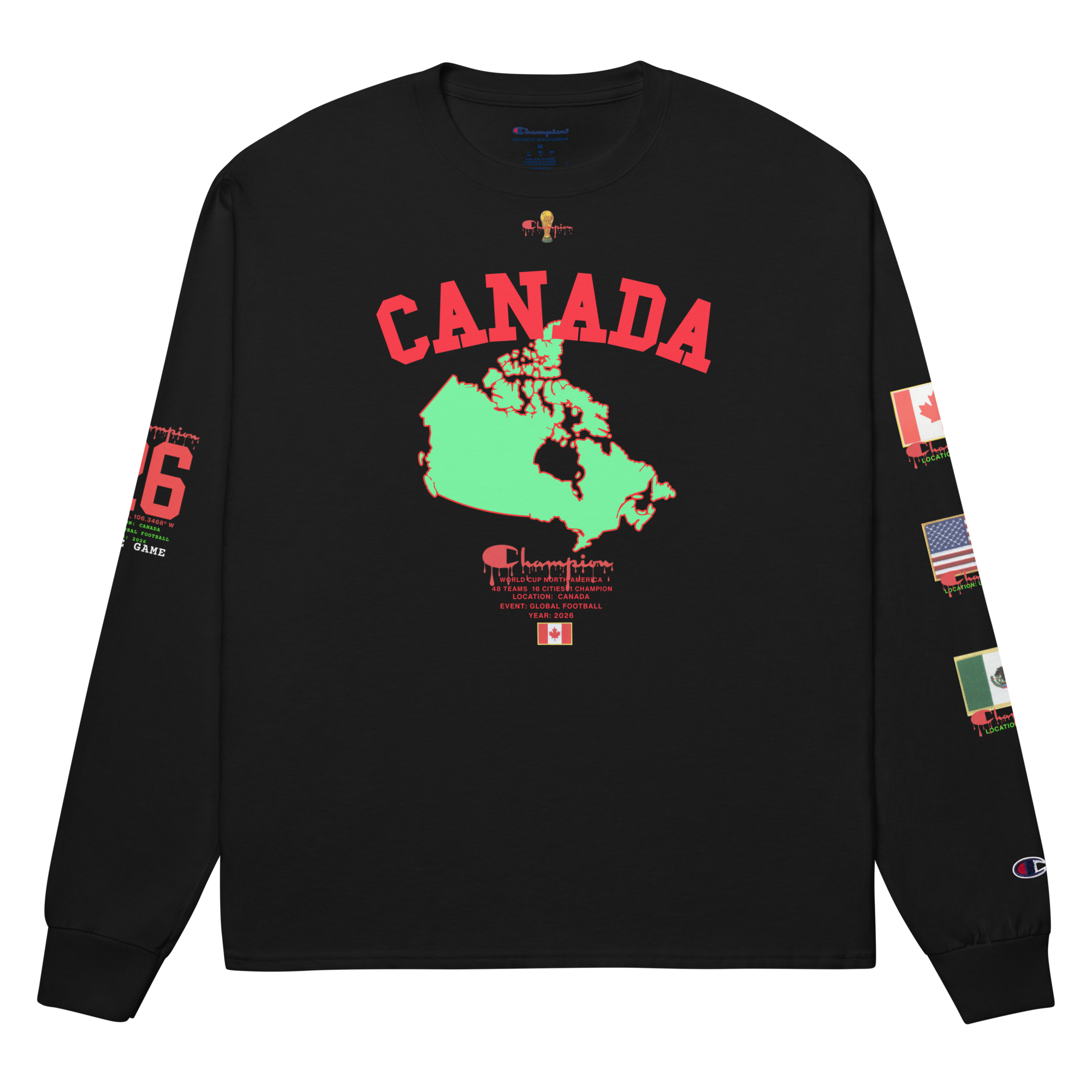 2026 Canada World Cup Flag Champion Long Sleeve