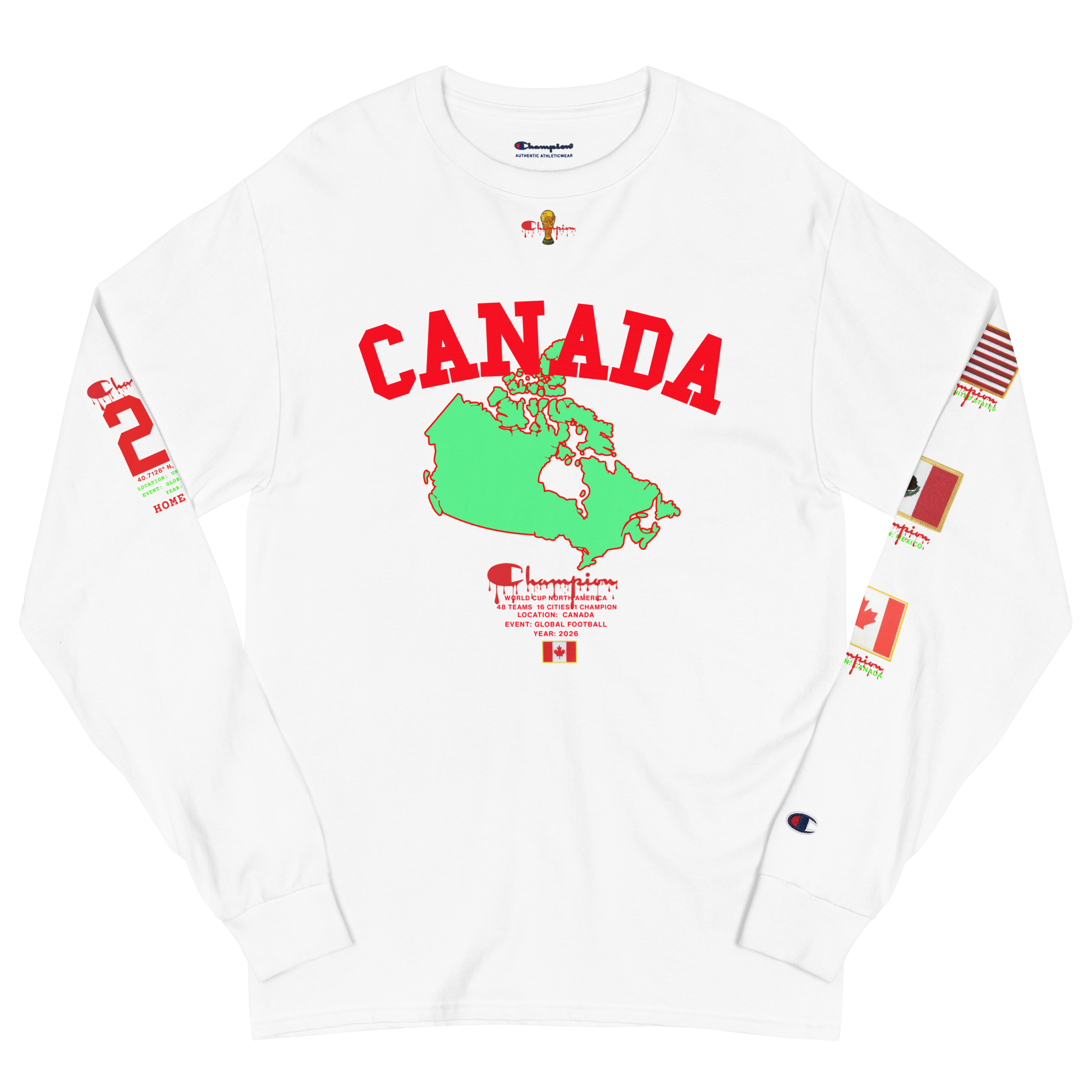 2026 Canada World Cup Flag Champion Long Sleeve