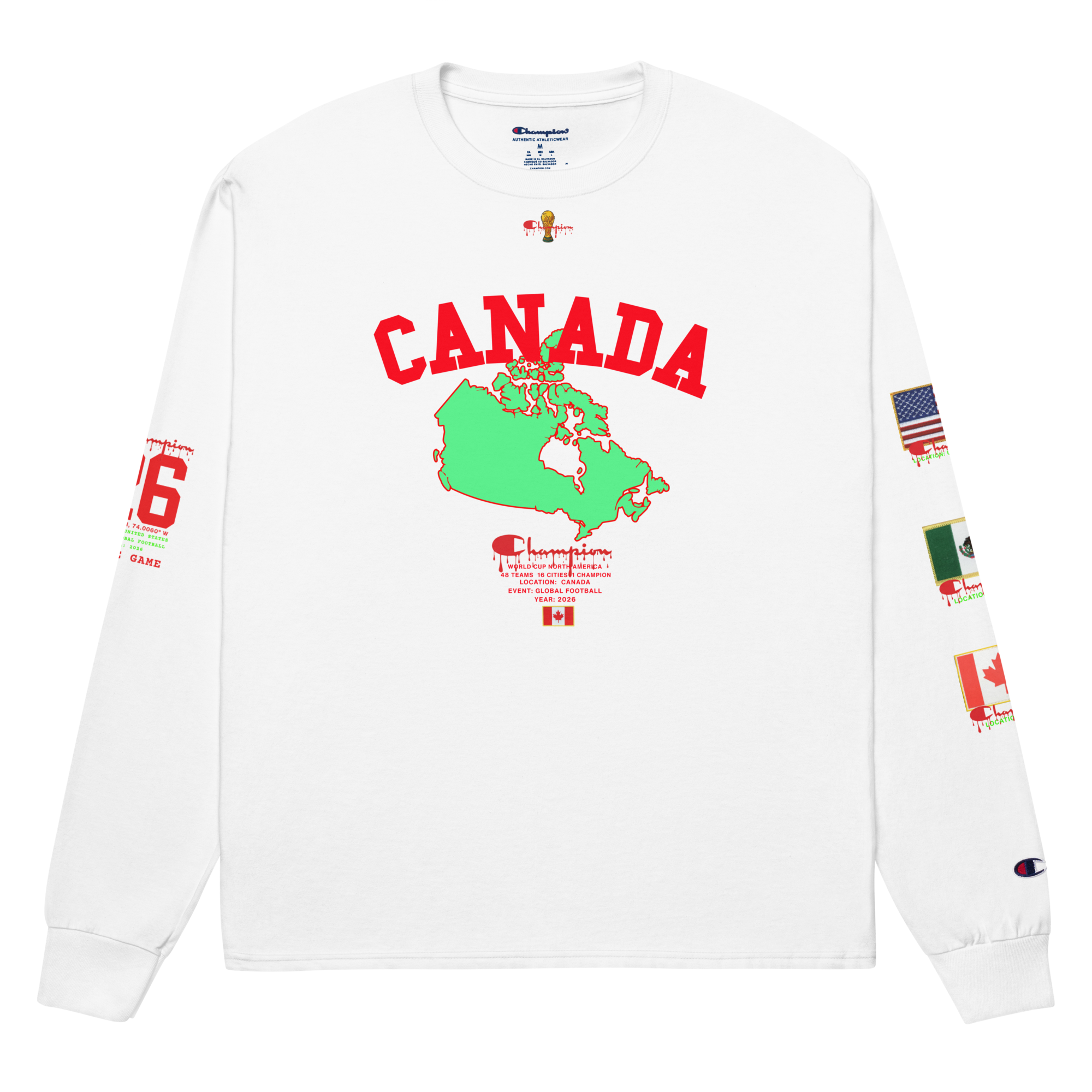 2026 Canada World Cup Flag Champion Long Sleeve