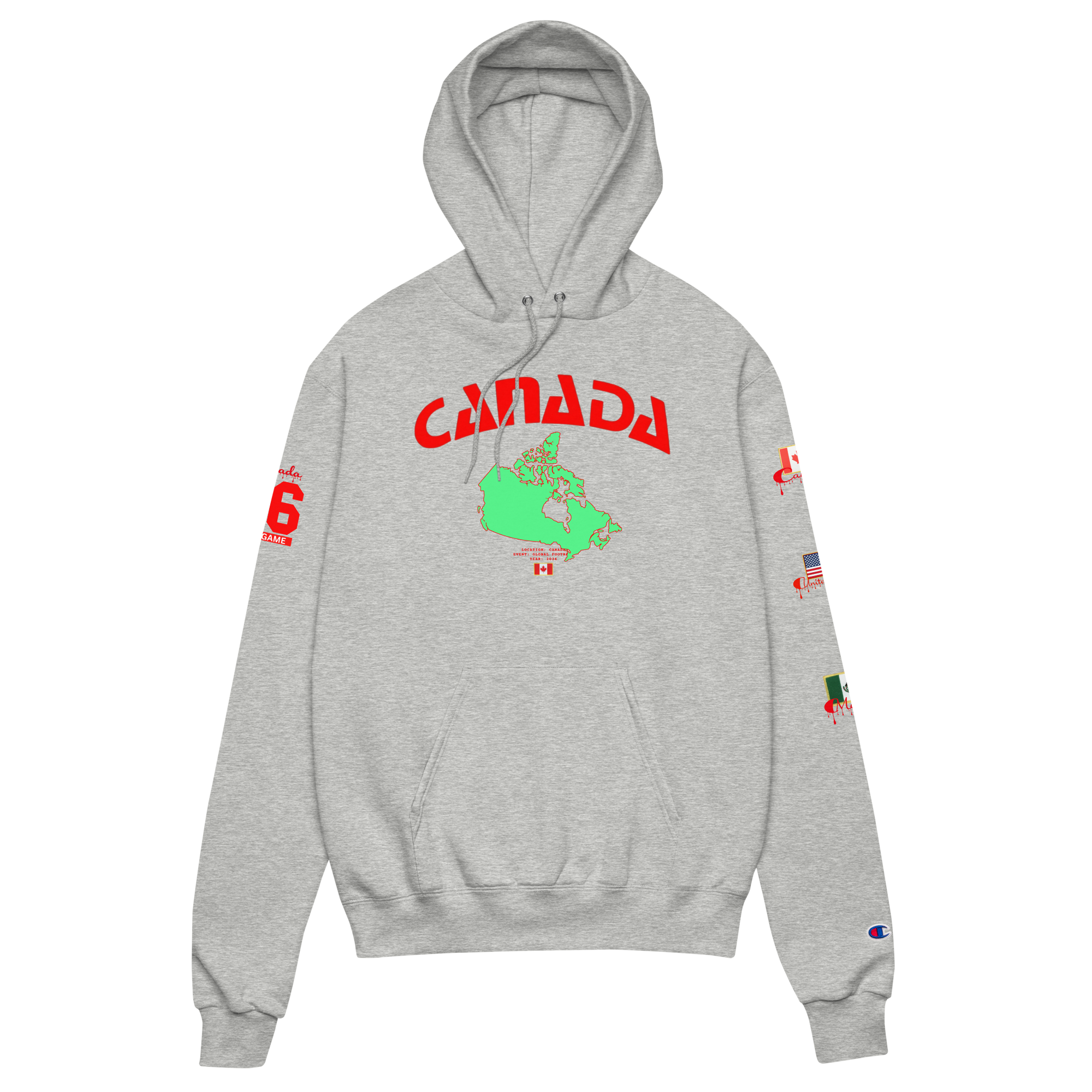 Global Football 2026 Canada Flags Hoodie
